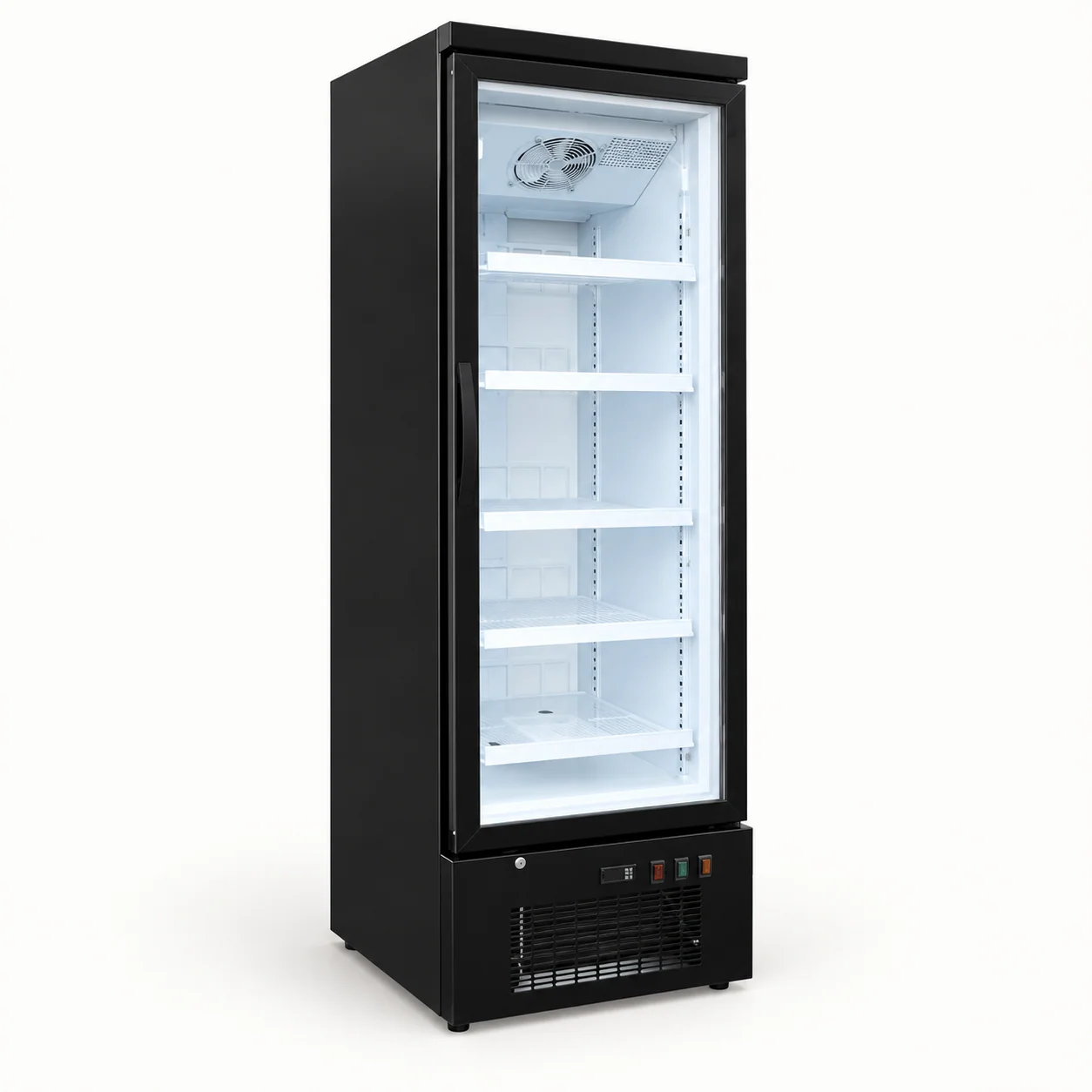 Glass Door Upright Display Freezers — redrawn family reference