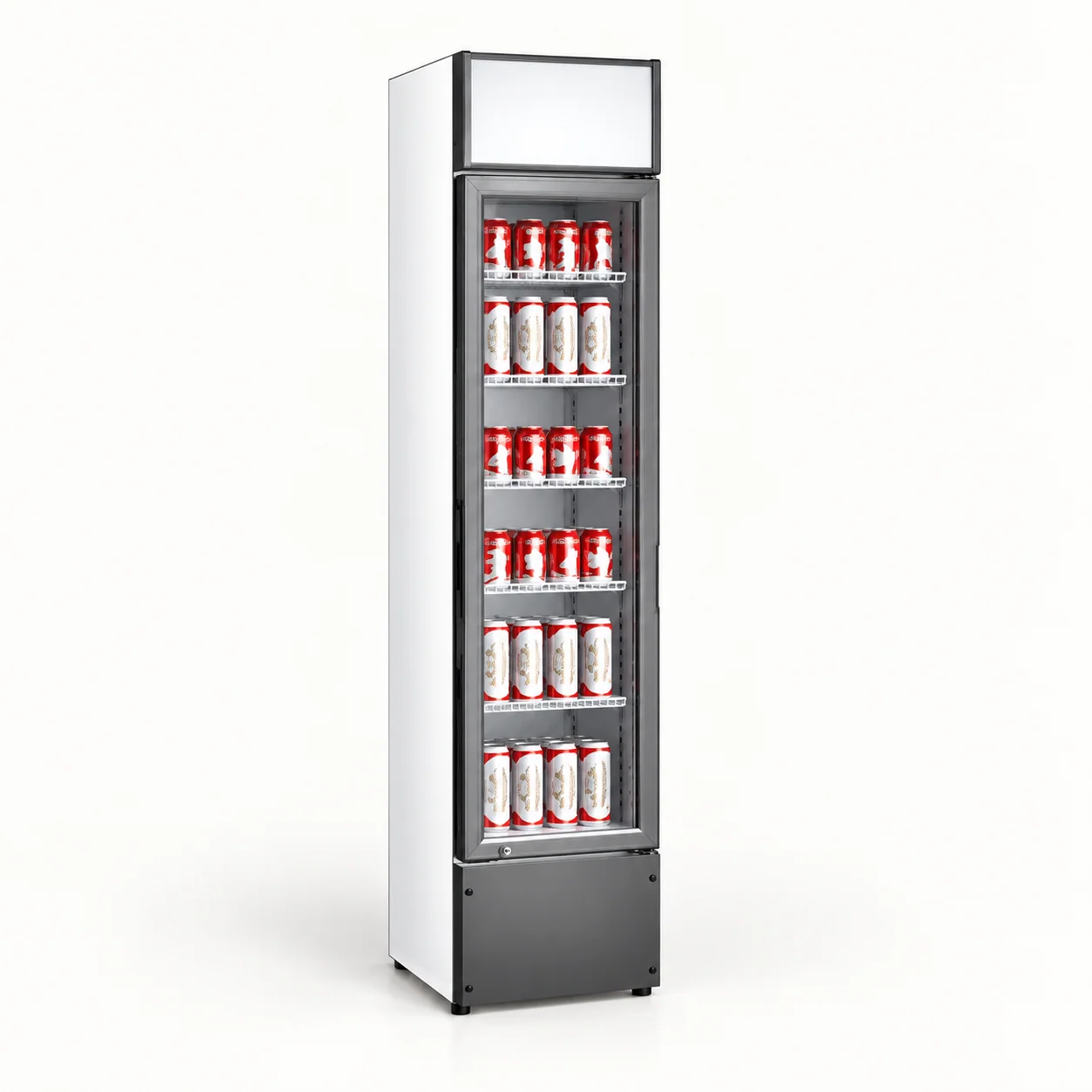 Slim Upright Beverage Cooler — redrawn family reference