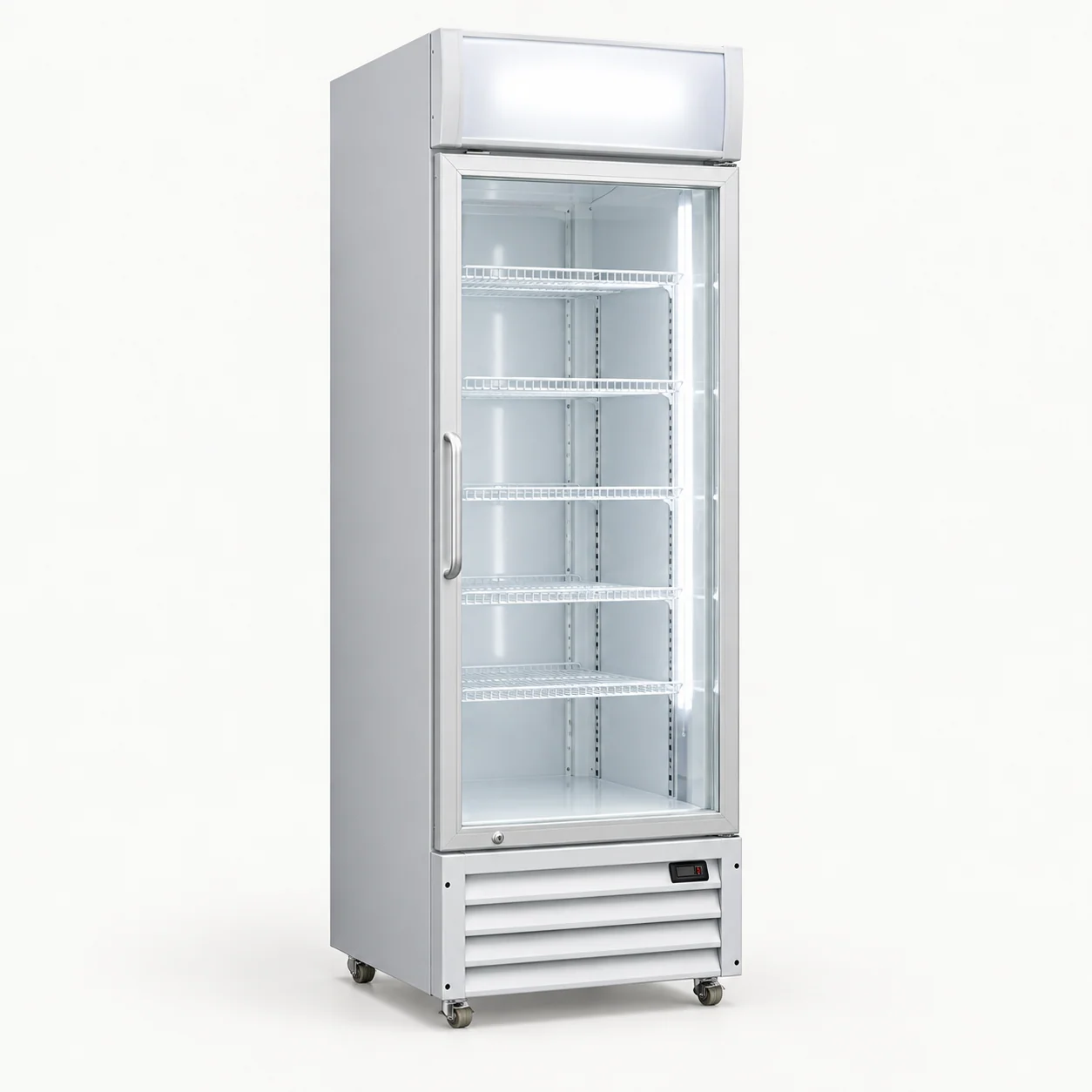 Single Door Upright Display Coolers — redrawn family reference