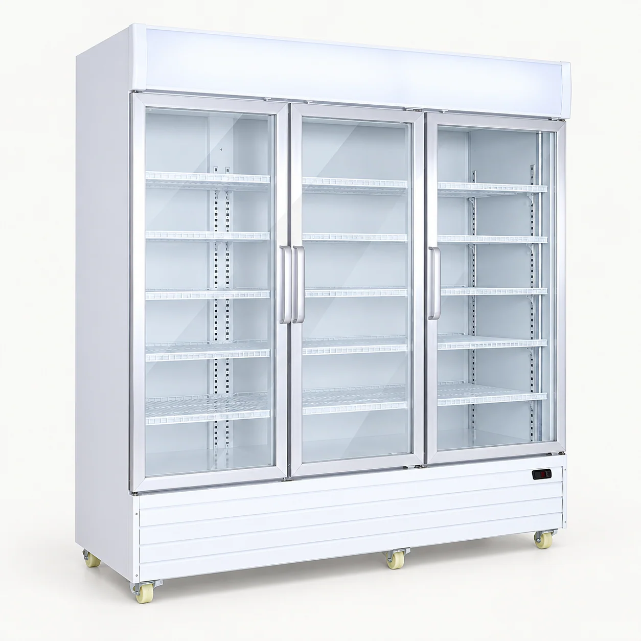 Three Door Beverage Display Coolers — redrawn family reference