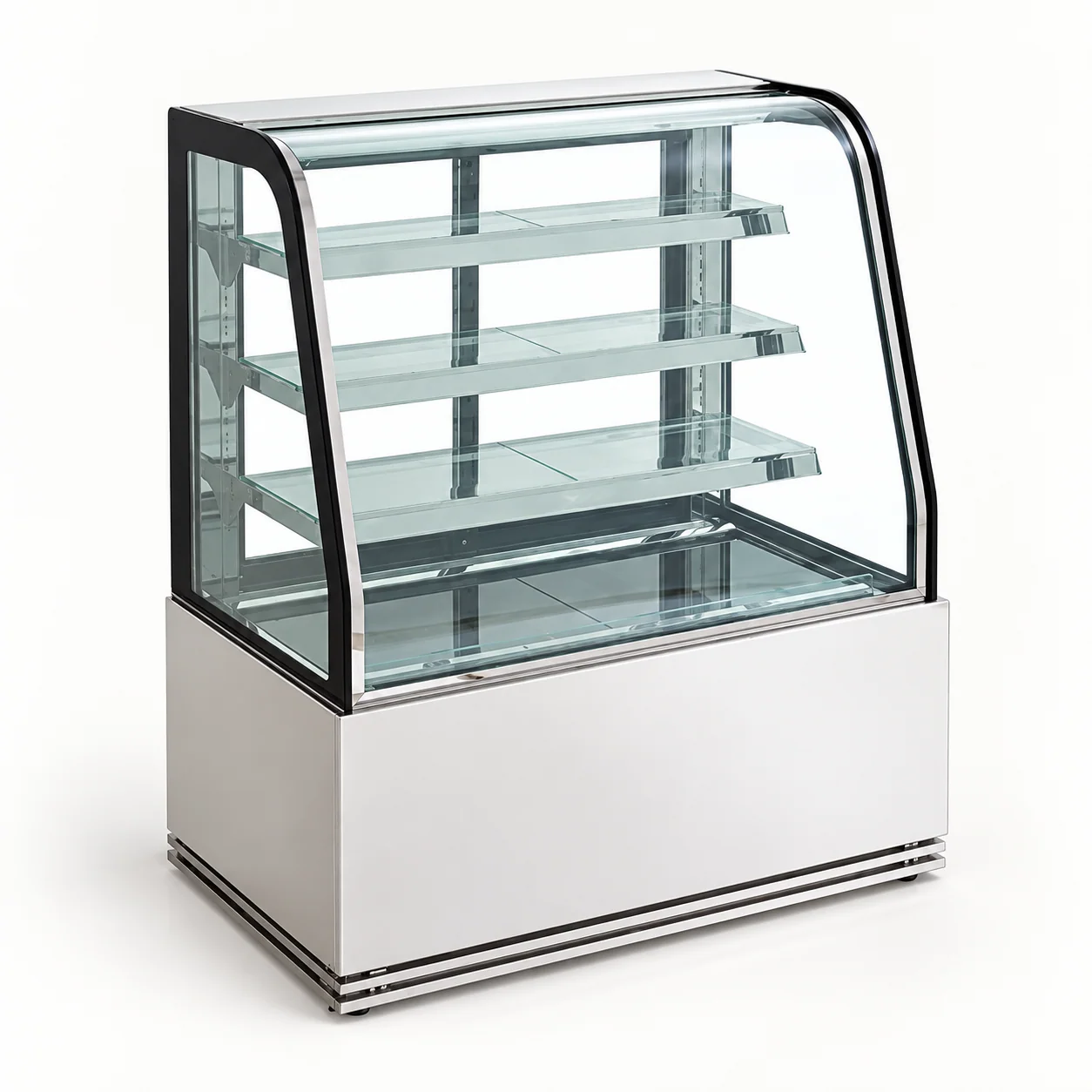 Curved Glass Refrigerated Cake Displays — redrawn family reference