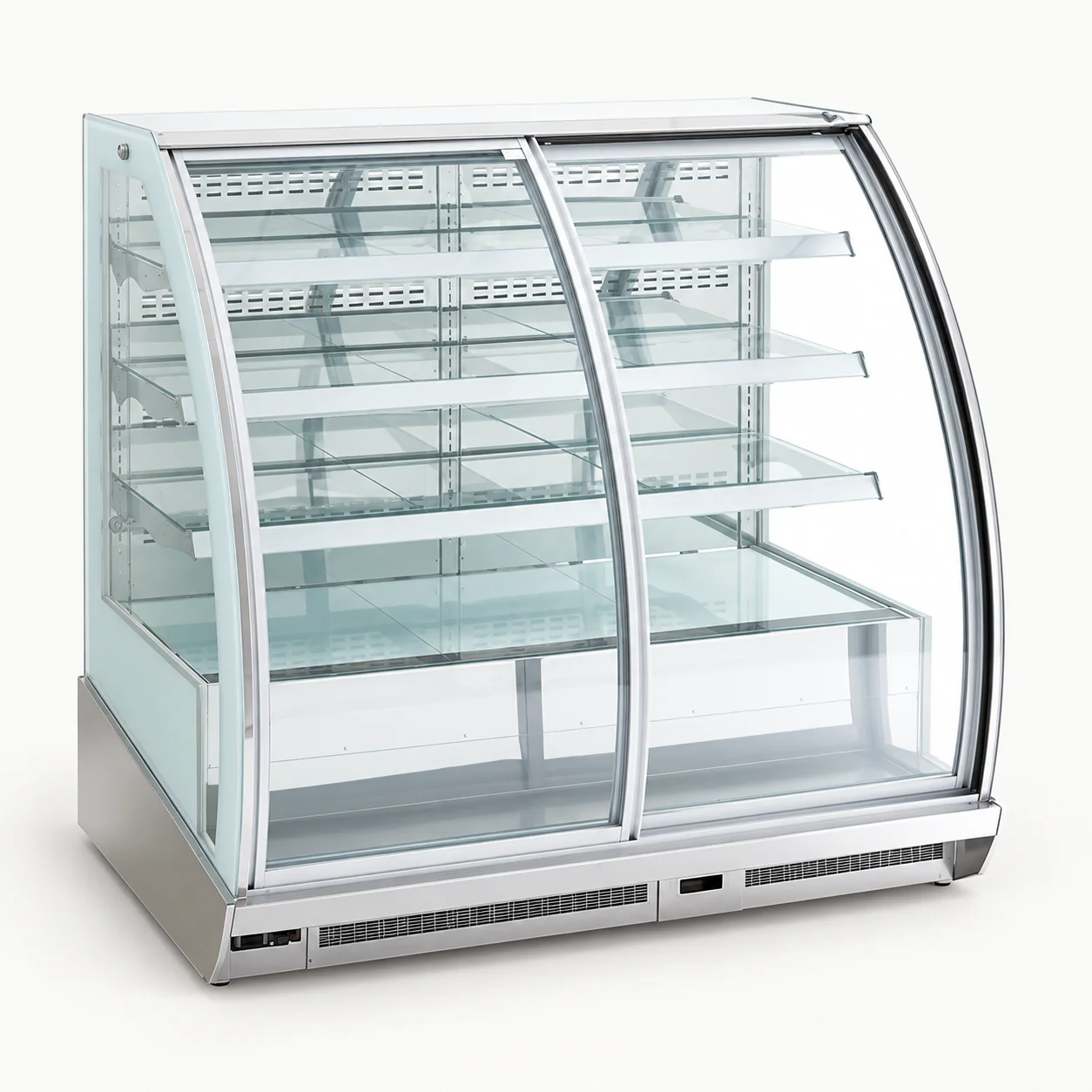 Custom Refrigerated Cake Display Case — redrawn family reference