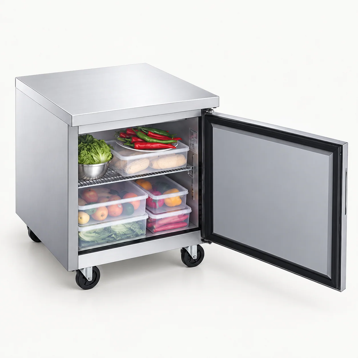 800 mm Deep Refrigerated Workbenches — redrawn family reference