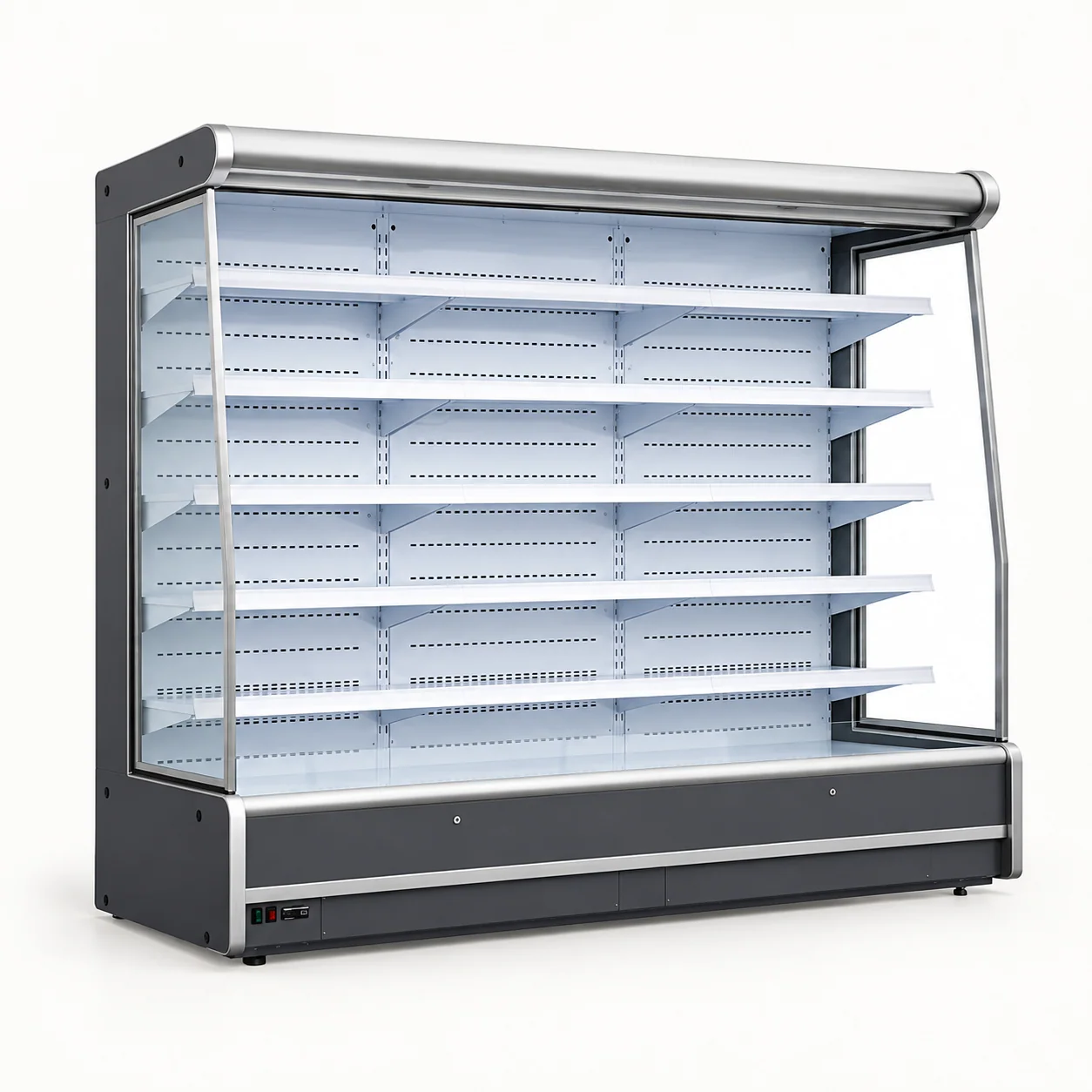 Remote Open-Front Multideck Refrigerators — redrawn family reference