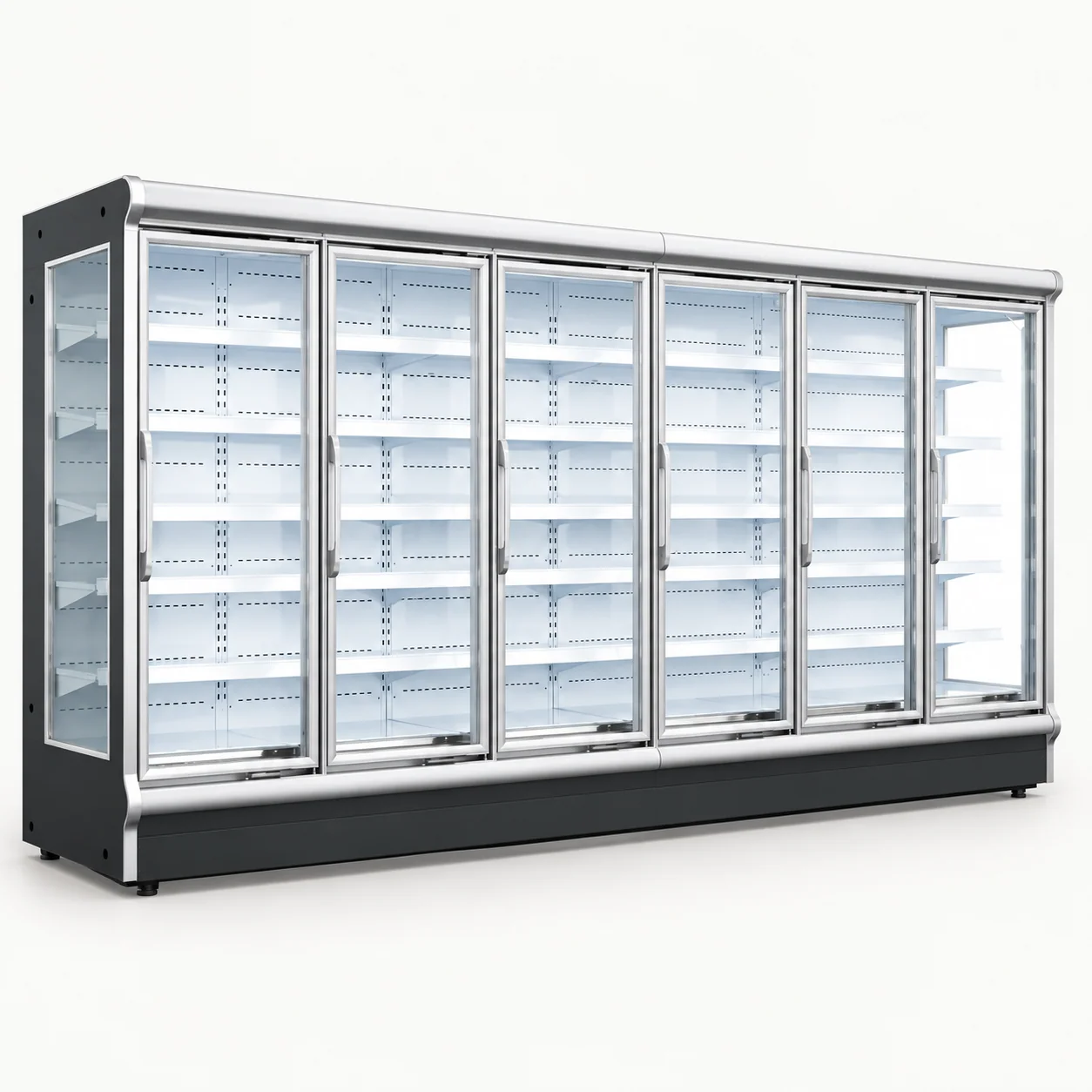 Remote Multi-Door Display Refrigerator — redrawn family reference