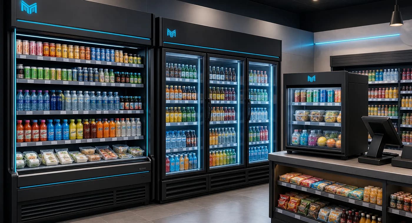 Markool commercial coolers in a retail beverage zone