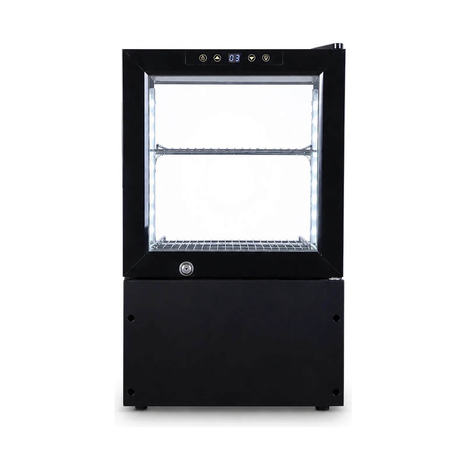 MK-CR-AG-C032 Countertop Four-Sided Glass Mini Display Cooler main product view