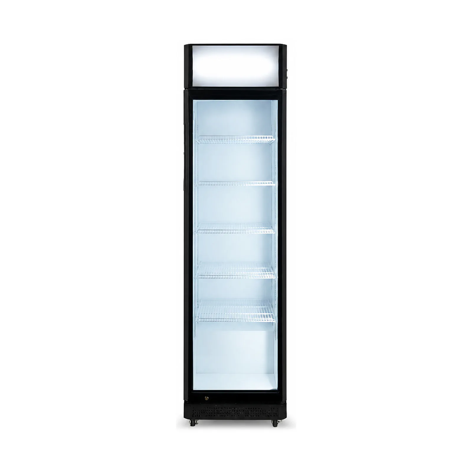 MK-CR-UC-L410-LB Upright Glass Door Bottle Cooler with Lightbox configuration view