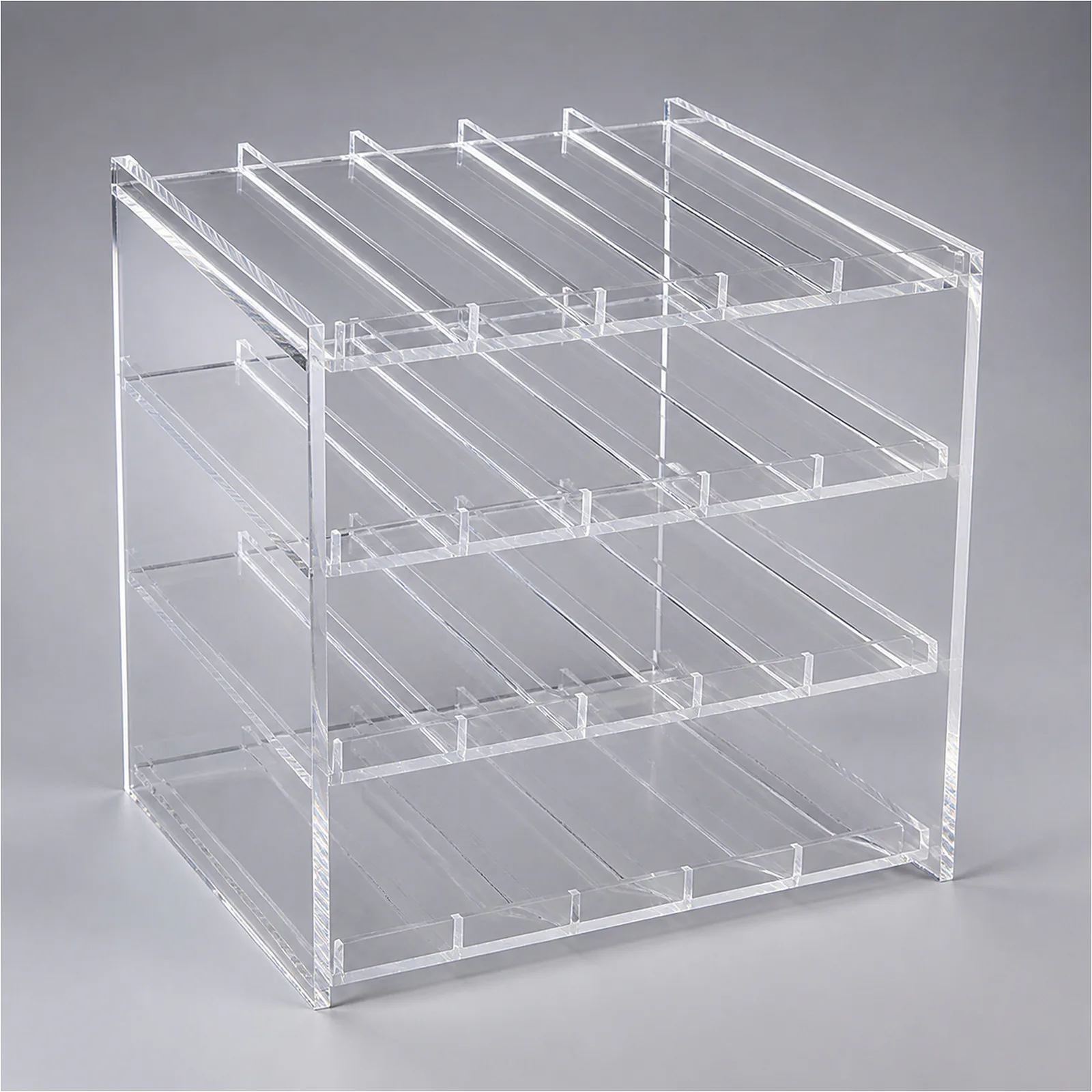 MK-PT-SH-AC-CU Four-Tier Clear Acrylic Can Display Rack for Refrigerators main product view
